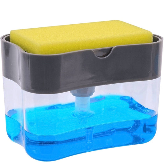 Liquid Soap Dispenser Pump & Sponge Holder Combo | Kitchen Dish Soap Caddy