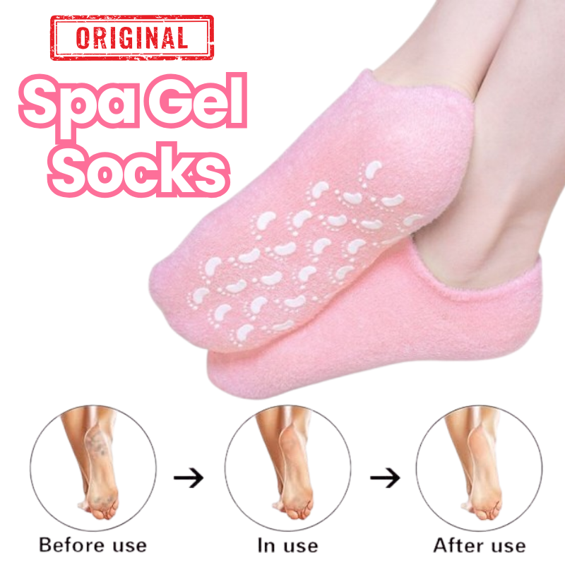 Reusable Silicone Spa Gel Socks – Ultimate Dry Feet & Cracked Heel Treatment for Moisturized, Soft, and Smooth Skin Overnight