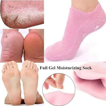 Reusable Silicone Spa Gel Socks – Ultimate Dry Feet & Cracked Heel Treatment for Moisturized, Soft, and Smooth Skin Overnight