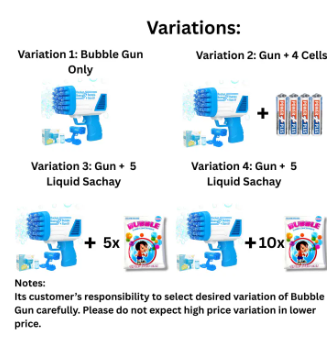 Bazooka Bubble Gun Toy – Fun Automatic Bubble Machine For Kids With Bubble Solution And Tray (Random Color)