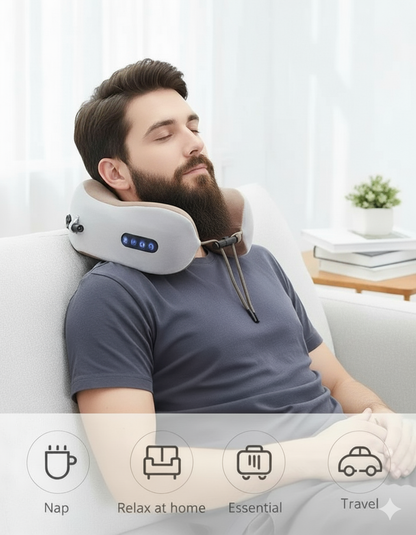 U Shaped Pillow Neck Massager USB Charging Portable Neck Shoulder Cervical Relaxing Massager Protector Outdoor Home Car