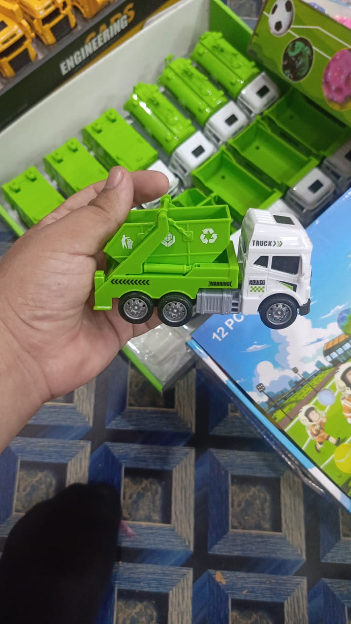 Toy Garbage Truck – Green Recycling Sanitation Vehicle with Real Sliding Action | Inertial Plastic Dumper Truck for Kids to Learn Waste Classification and Environmental Awareness