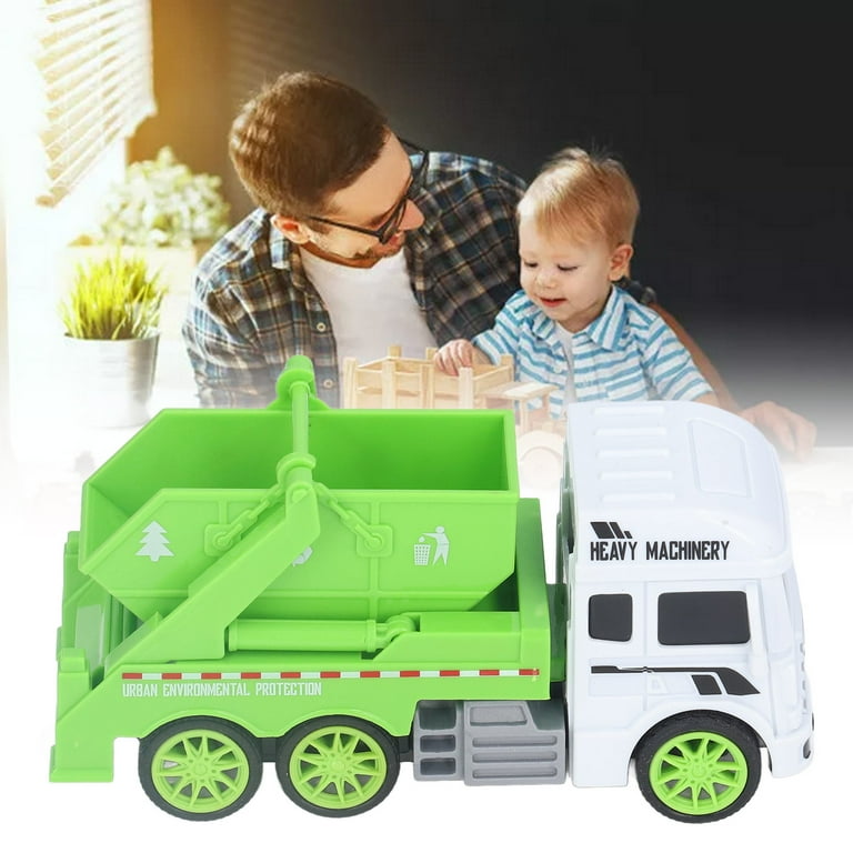Toy Garbage Truck – Green Recycling Sanitation Vehicle with Real Sliding Action | Inertial Plastic Dumper Truck for Kids to Learn Waste Classification and Environmental Awareness