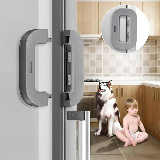 Child Safety Refrigerator Lock – Self-Adhesive Fridge & Freezer Door Lock with Double Safety Button, Easy One-Hand Operation for Secure Childproofing