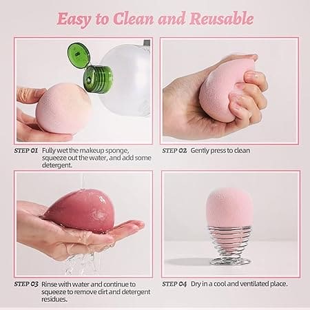 9-in-1 Beauty Blender with Cup – Soft Makeup Sponge Puff Set with Jar, Multi-Use Makeup Blender Glass