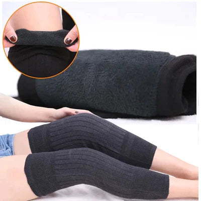 (pair)Unisex Women Men’s Cashmere Wool Knee Brace Pads | Winter Warm Thermal Knee Warmers Velvet Knee Protector (random color)
