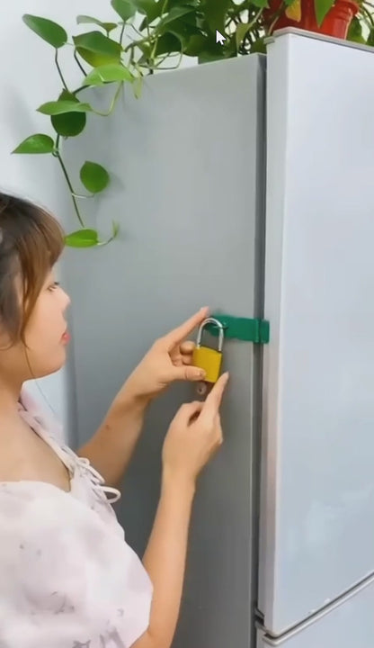 Child Safety Refrigerator Lock – Self-Adhesive Fridge & Freezer Door Lock with Double Safety Button, Easy One-Hand Operation for Secure Childproofing